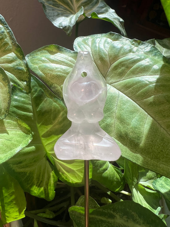 9/3 Rose Quartz Yogini Plant Crystal