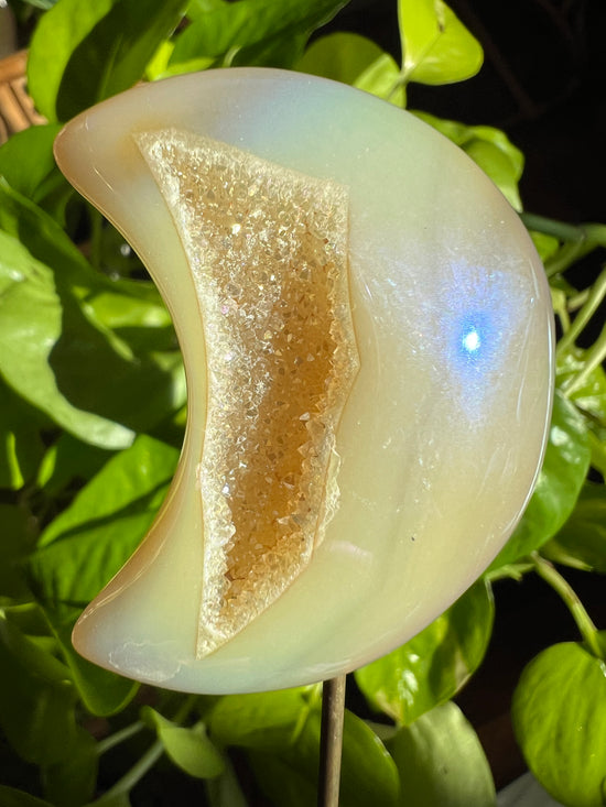 Selene Angel Aura Agate Drusy Moon