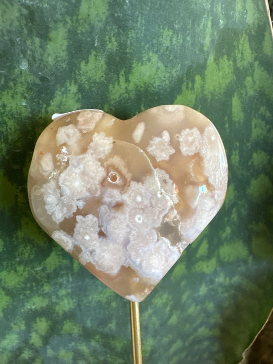 4/11 Flower agate heart