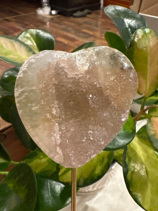 4/11 pink and green Amethyst Heart