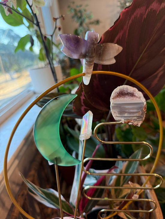6/8 Reserved for Sabrina - 2PC’s, 2 trellises, 1 amethyst mini crystal pot