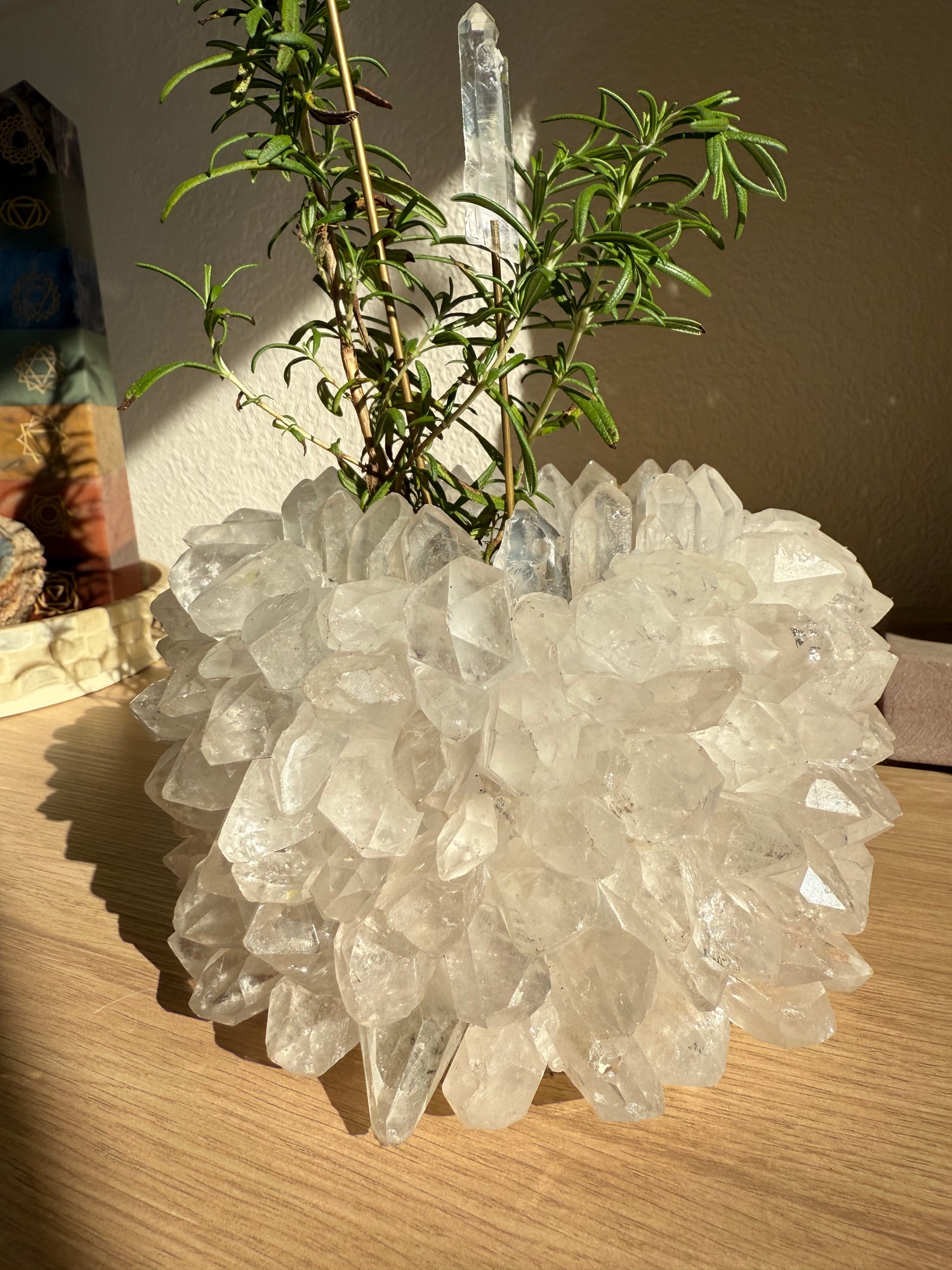 large clear plant pot Clear Quartz Crystal Planter Pot