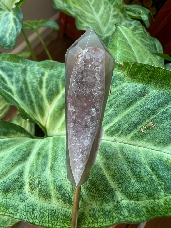 9/3 Agate Drusy Point Plant Crystal