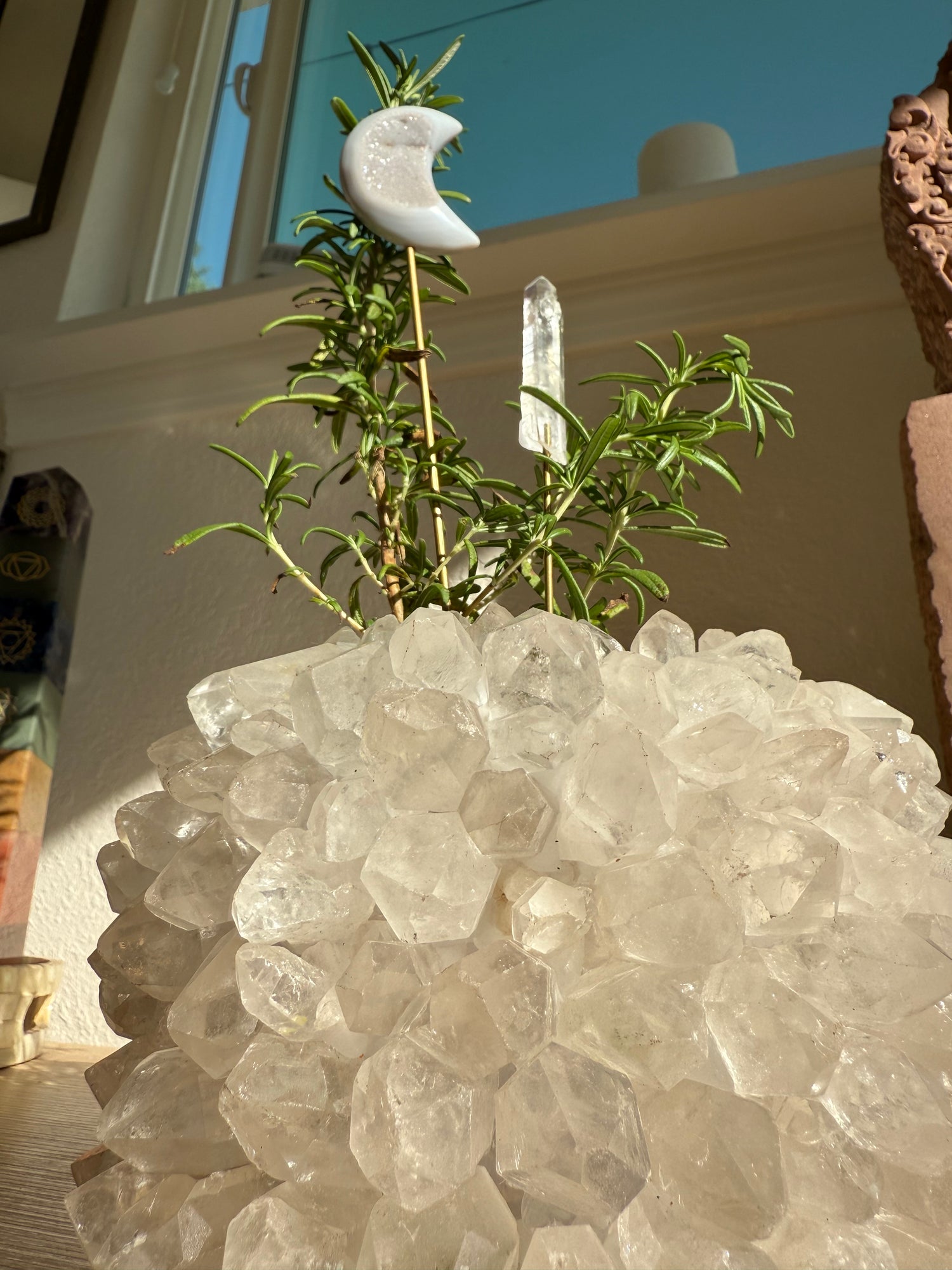large clear plant pot Clear Quartz Crystal Planter Pot