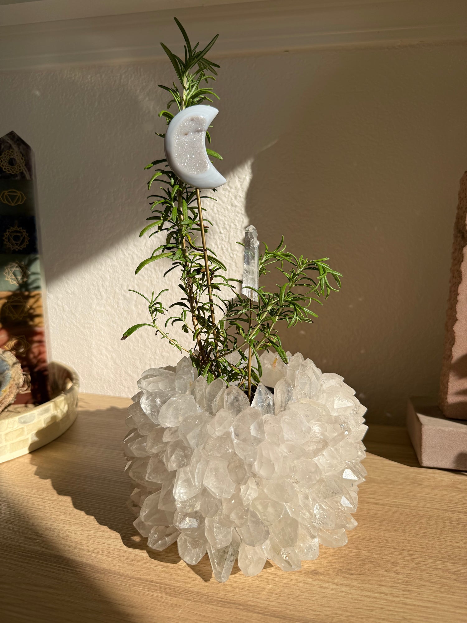 large clear plant pot Clear Quartz Crystal Planter Pot