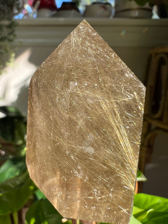 Astrology Gold Rutile Tower Plant Crystal