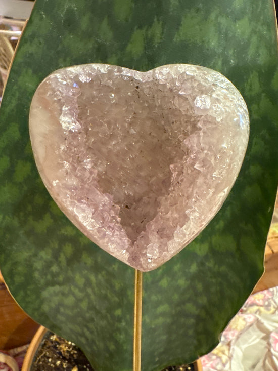 5/4 Premium pink amethyst Heart