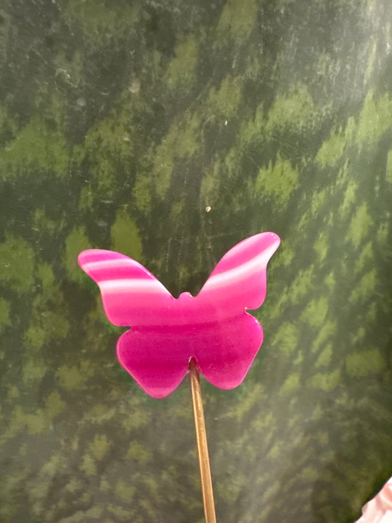 5/4 Pink agate Butterfly