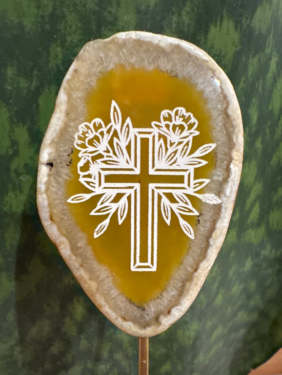 4/20 yellow cross agate