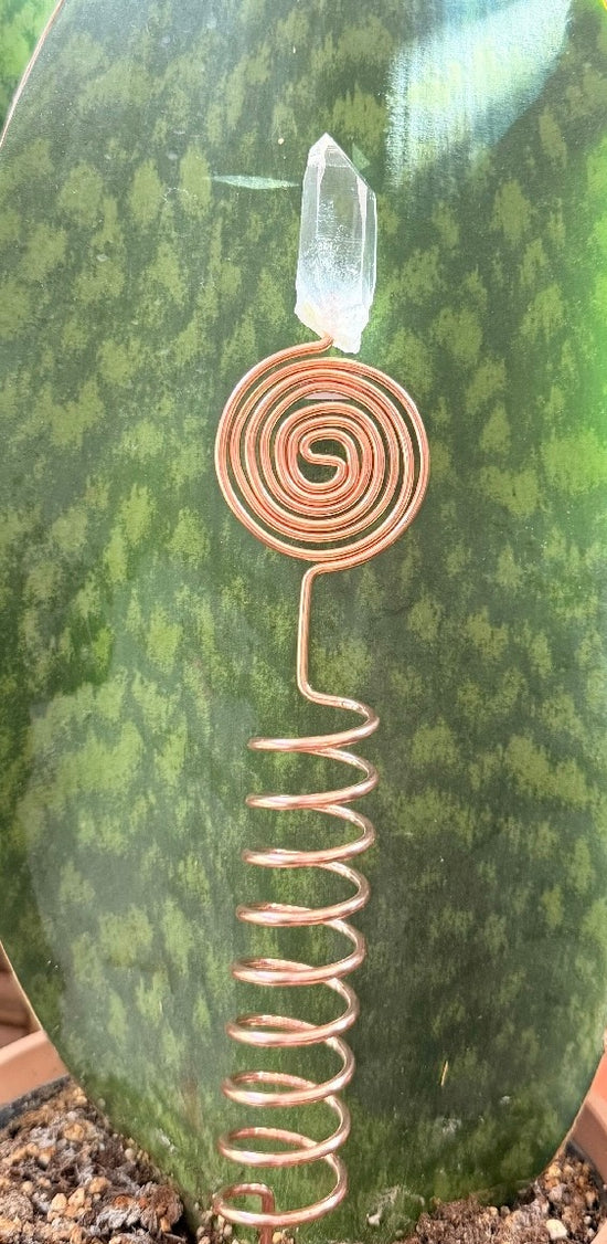 Lemurian Quartz with Copper Tesla Coil