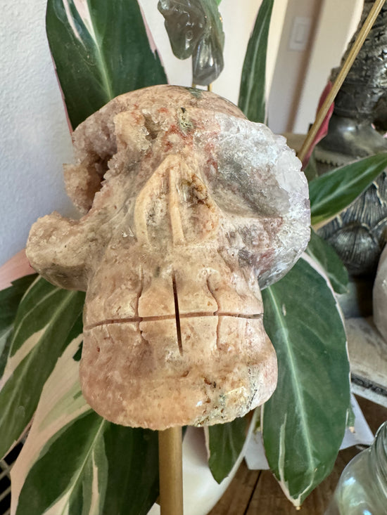 XL Pink Amethyst Skull