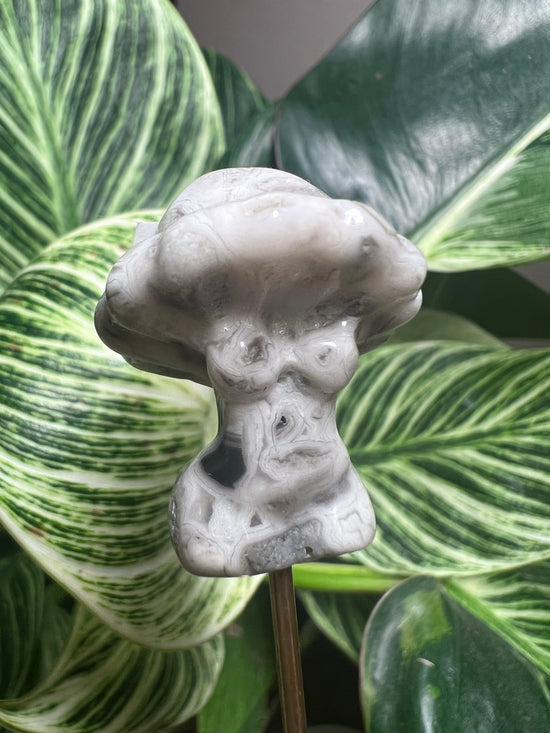 White Agate Mushroom Goddess