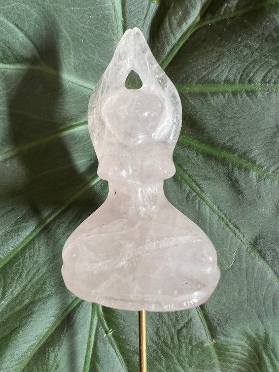 Reserved for Courtney - Rose Quartz Yogini Plant Crystal + Free Mini PC